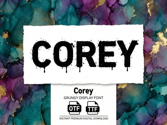 Corey: A Grungy Spray Paint Display Font