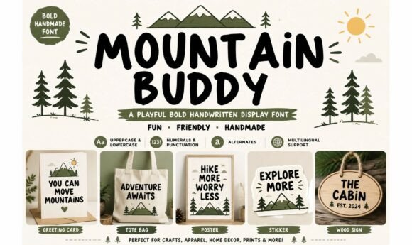 Mountain Buddy: A Friendly Handwritten Display Font