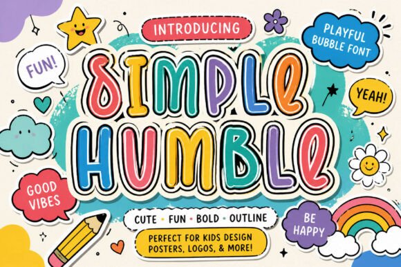 Simple Humble: A Playful Outline Font for Creative Charm